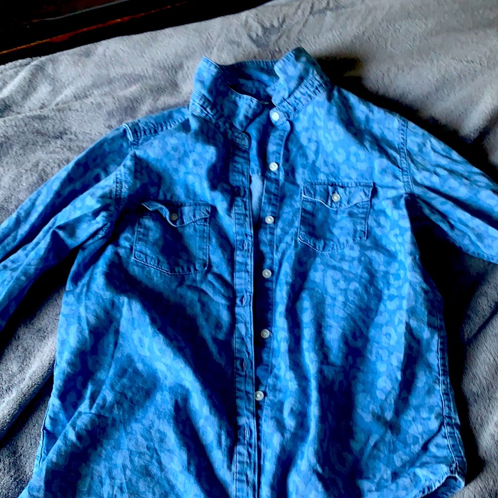 Button down Denim cheetah print cover up!